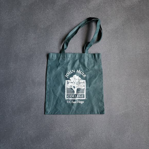 Vintage John Muir College UC San Diego Green Canvas Tote Bag - Picture 1 of 5